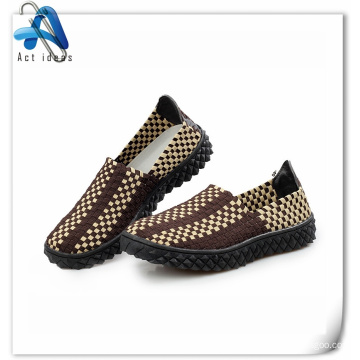 New Design Fashion Sole Woven Elastic Laces Shoes for Women